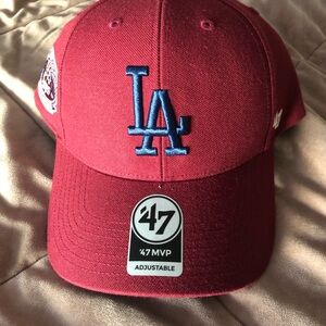 47 Brand Red LA Adjustable Cap